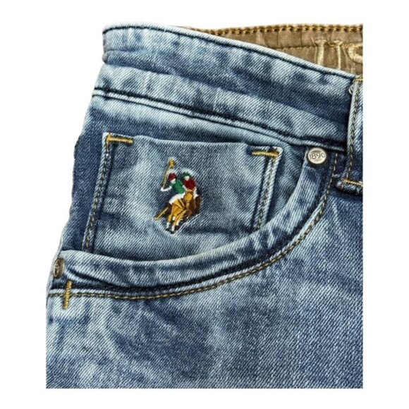 US Polo Assn Jeans Mens 30x34 Blue Delta Slim Tapered Denim Embroidered Logo - Picture 2 of 12